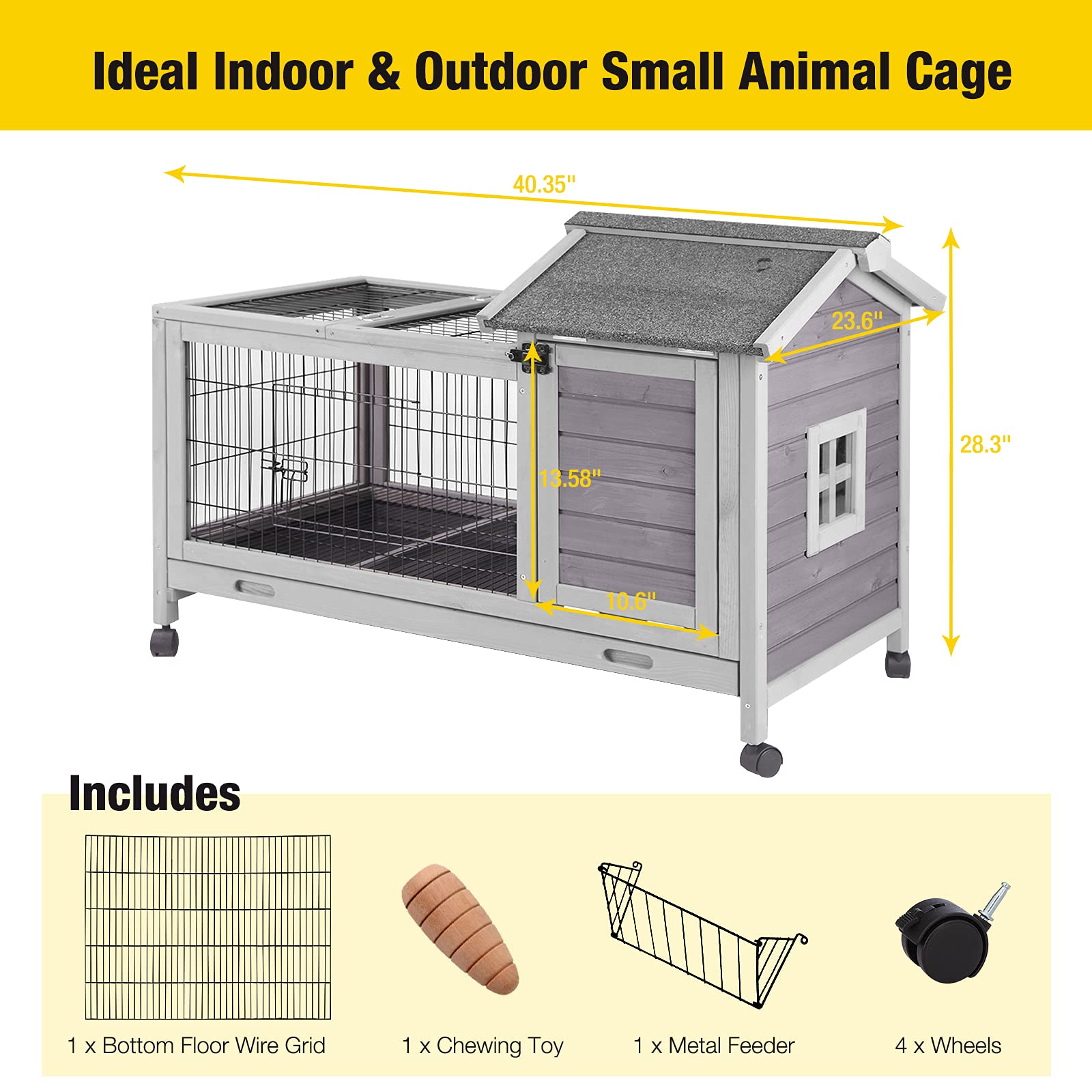 Buy Aivituvin Rabbit Hutch Indoor Bunny Cage Outdoor Rabbit House Bunny