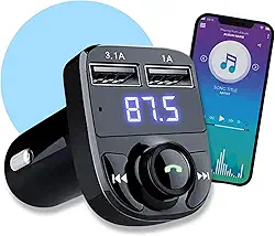 Carregador Transmissor para Carro Com Usb, X8, Fm, Mp3, Sem Fio, Rádio, Bluetooth, Acendedor, Veicular - TKLA