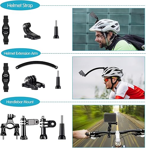 Miniatura 4 de Kuptone Kit de accesorios de cámara de acción para GoPro Hero 1110987654, GoPro Max, GoPro Fusion, Insta360, DJI Osmo ActionAction 2, AKASO