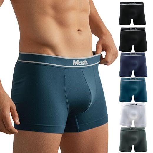 Kit 6 Cuecas Boxer Mash Sem Costura Poliamida Toque Gelado Box Masculina Adulto