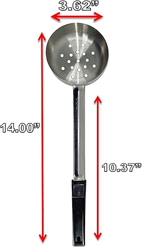 Vista 18 de Cuchara de servir de acero inoxidable para control de porciones, paquete de 2 (2 onzas perforadas)