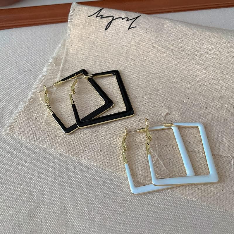 Big Geometric Hoop Earring Multicolor Enamel Round Dangle Drop Earrings for Women Exaggerated Statement Jewelry - Image 4