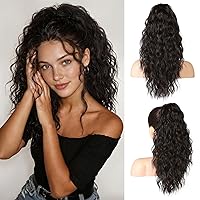Vista 19 de REECHO Extensión de cola de caballo, extensión de cola de caballo de 18 pulgadas con clip de garra para mujer, extensiones de cabello largo, rizado