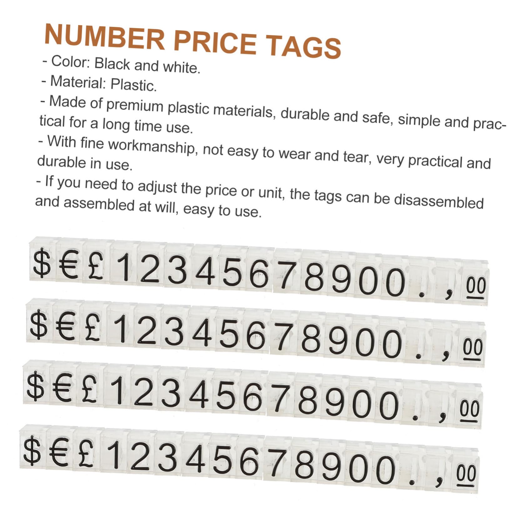 BUTIFULSIC 2sets Supermarket Display Boards Sturdy Plastic Labels for Jewelry Easy to Clean 10pcs*2