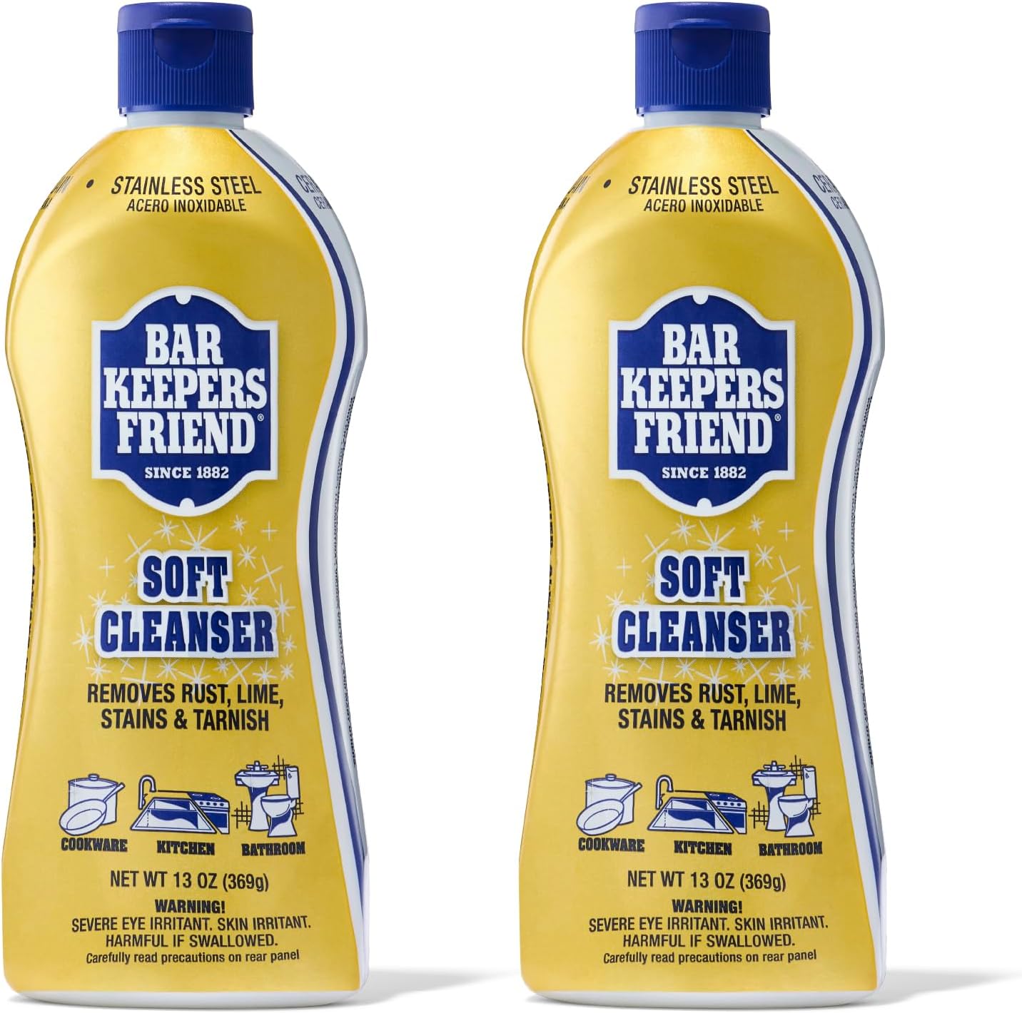 Soft Cleanser Liquid, 13 oz x 2, Multipurpose Surface Cleaner, Soap Scum & Grease from Stainless Steel & More