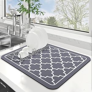 WISELIFE Dish Drying Mat Super Absorbent Drying Mat Large Di…