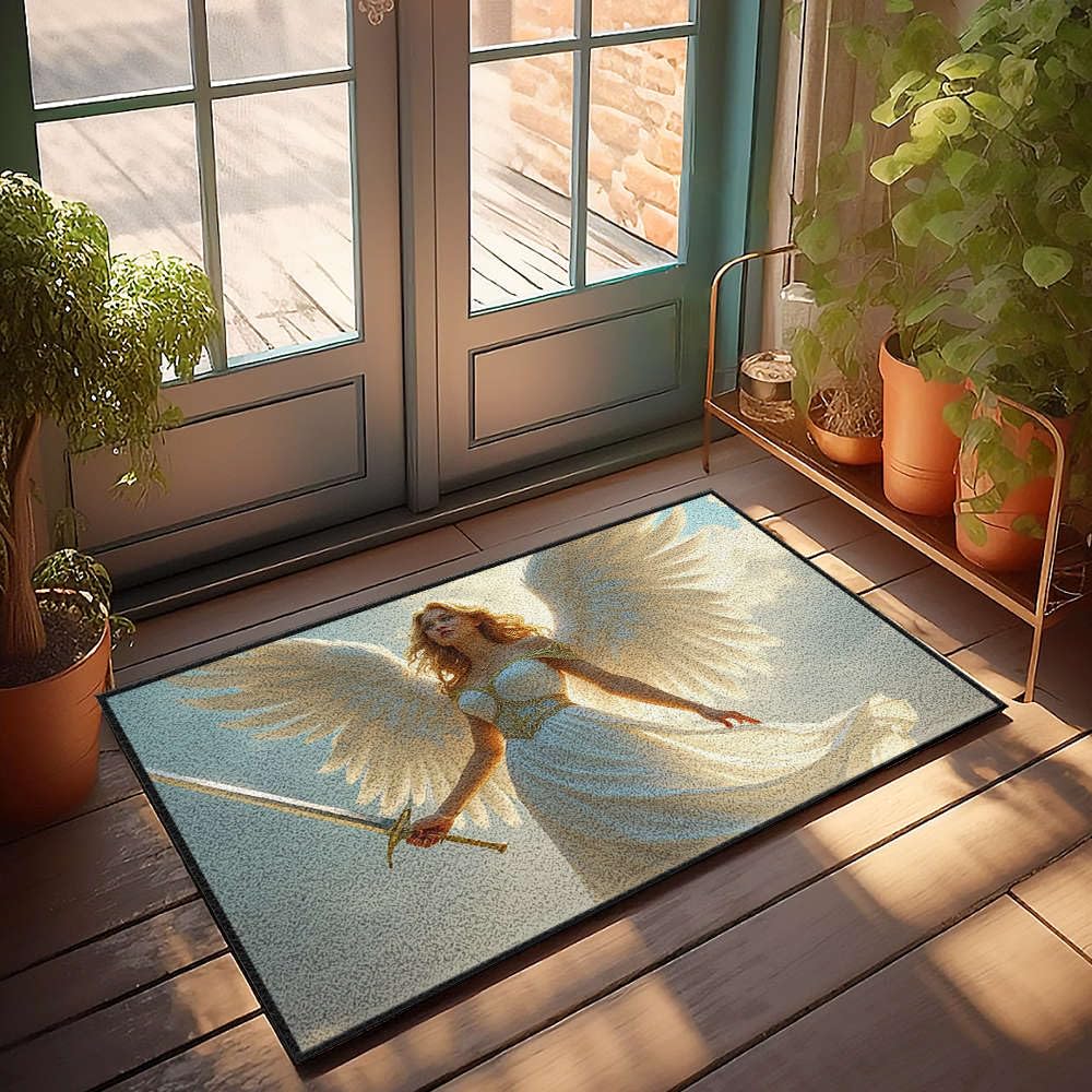 Tapis rétro Ange anti-poussière paillasson décoratif chambre ado et entrée