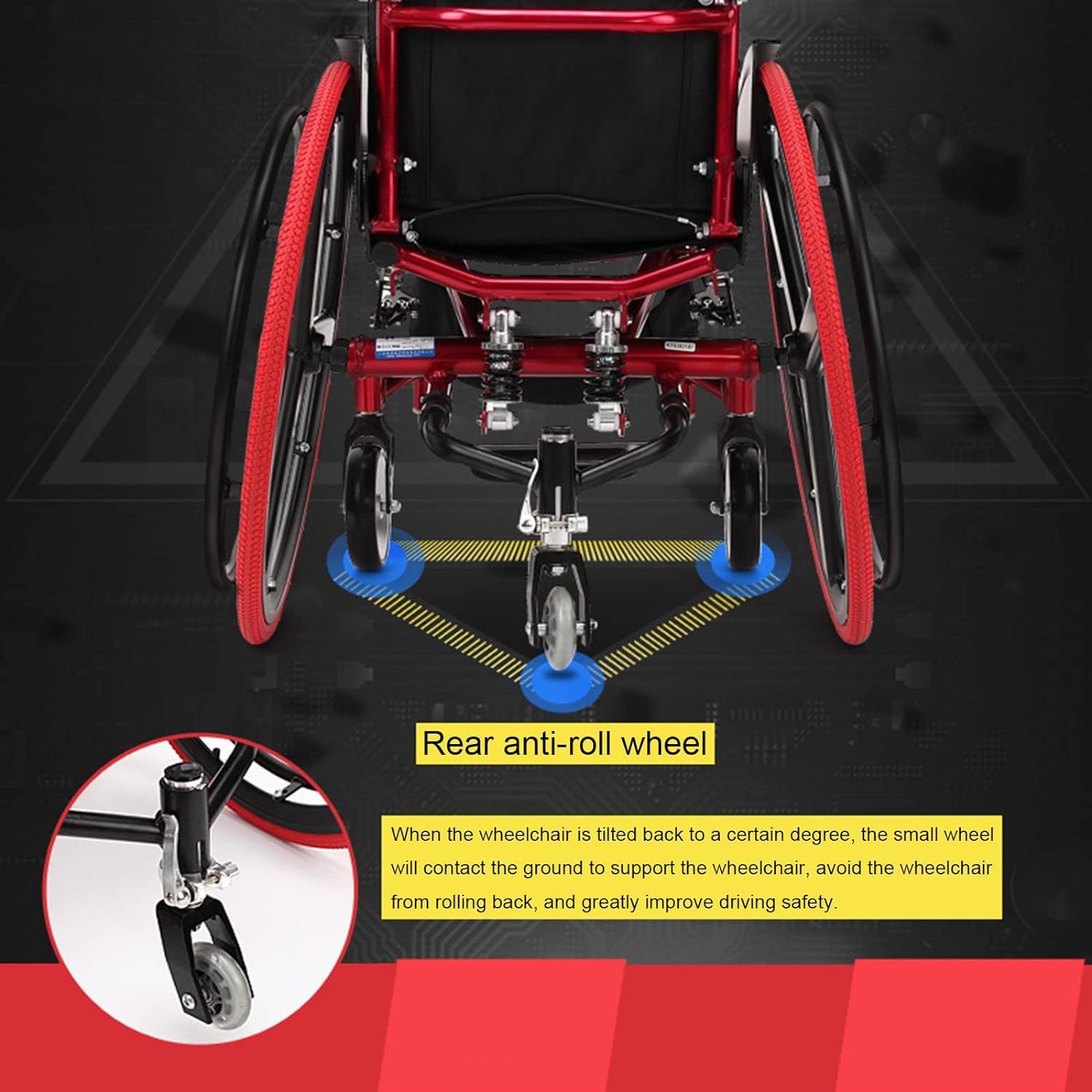 Silla de Ruedas Deportiva Ligera, Silla de Ruedas Manual, Ligera Plegable, Andador Autopropulsable, Silla de Ruedas Plegable