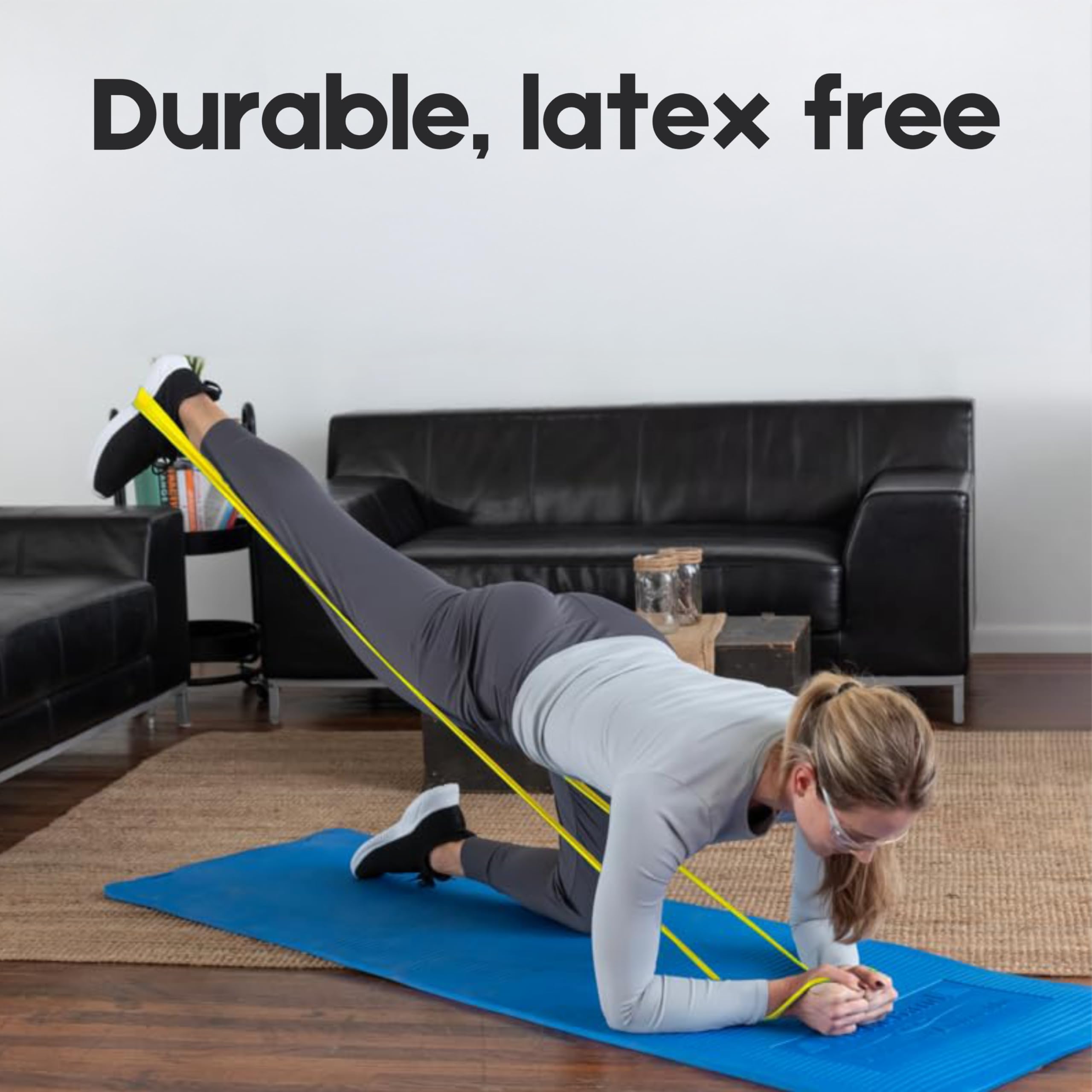 THERABAND Set di fasce di resistenza, fascia elastica professionale senza lattice per esercizi della parte superiore e inferiore del corpo, allenamento della forza, terapia, pilates, riabilitazione,