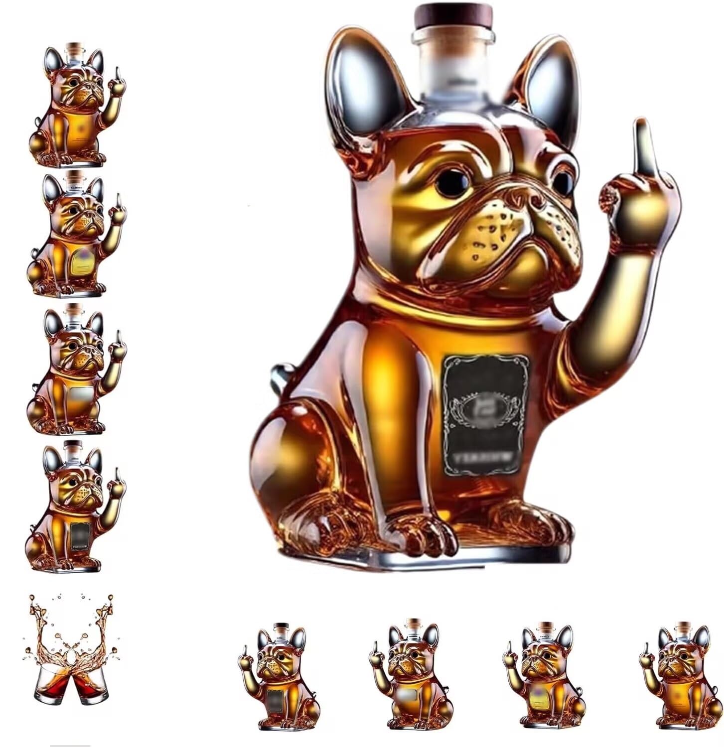 Amazon.co.jp: 面白いフレンチブルドッグのウイスキーボトル