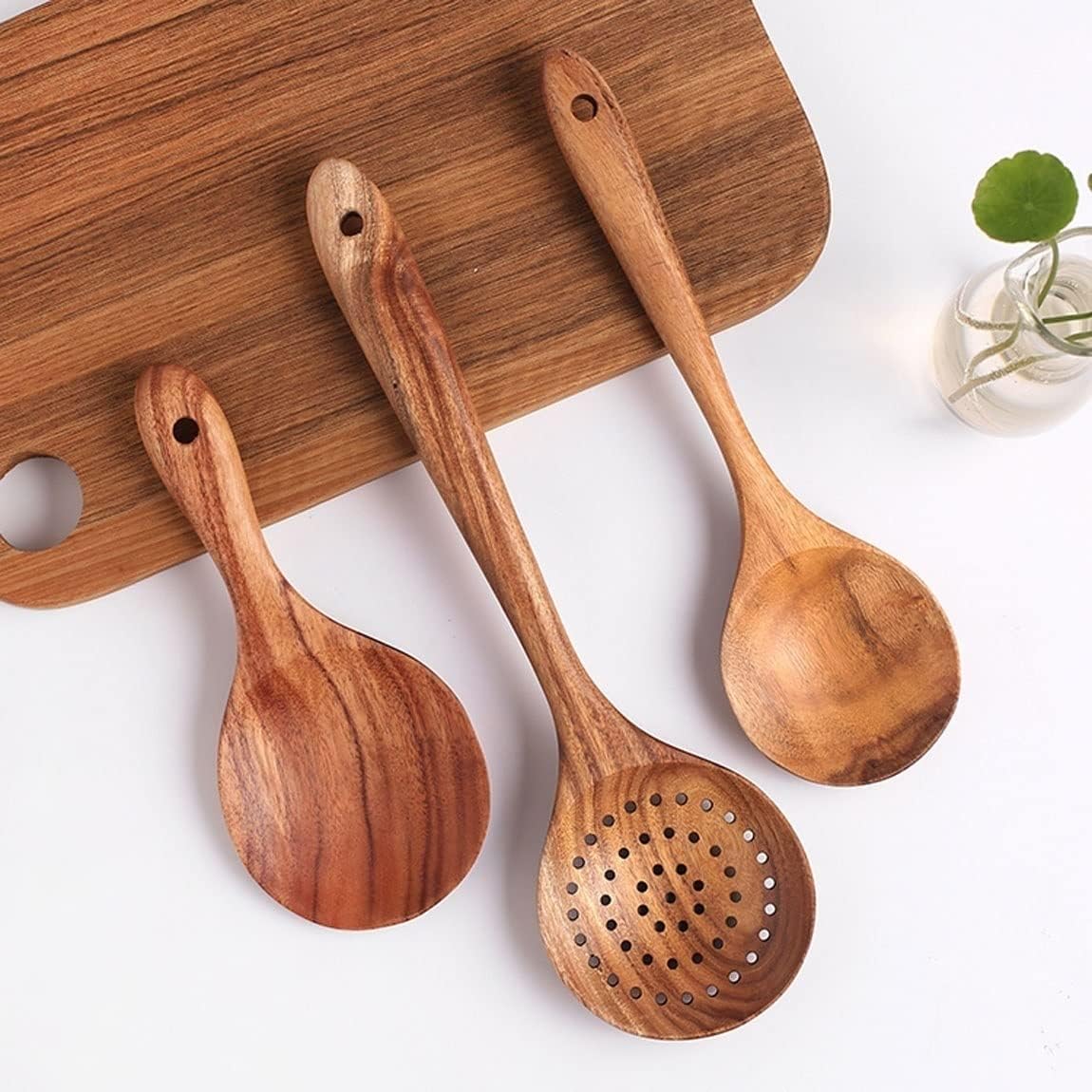 Wood Spatulas Spoons for Cooking Kitchen Utensils Sets Cooking Tools 6 Pieces
