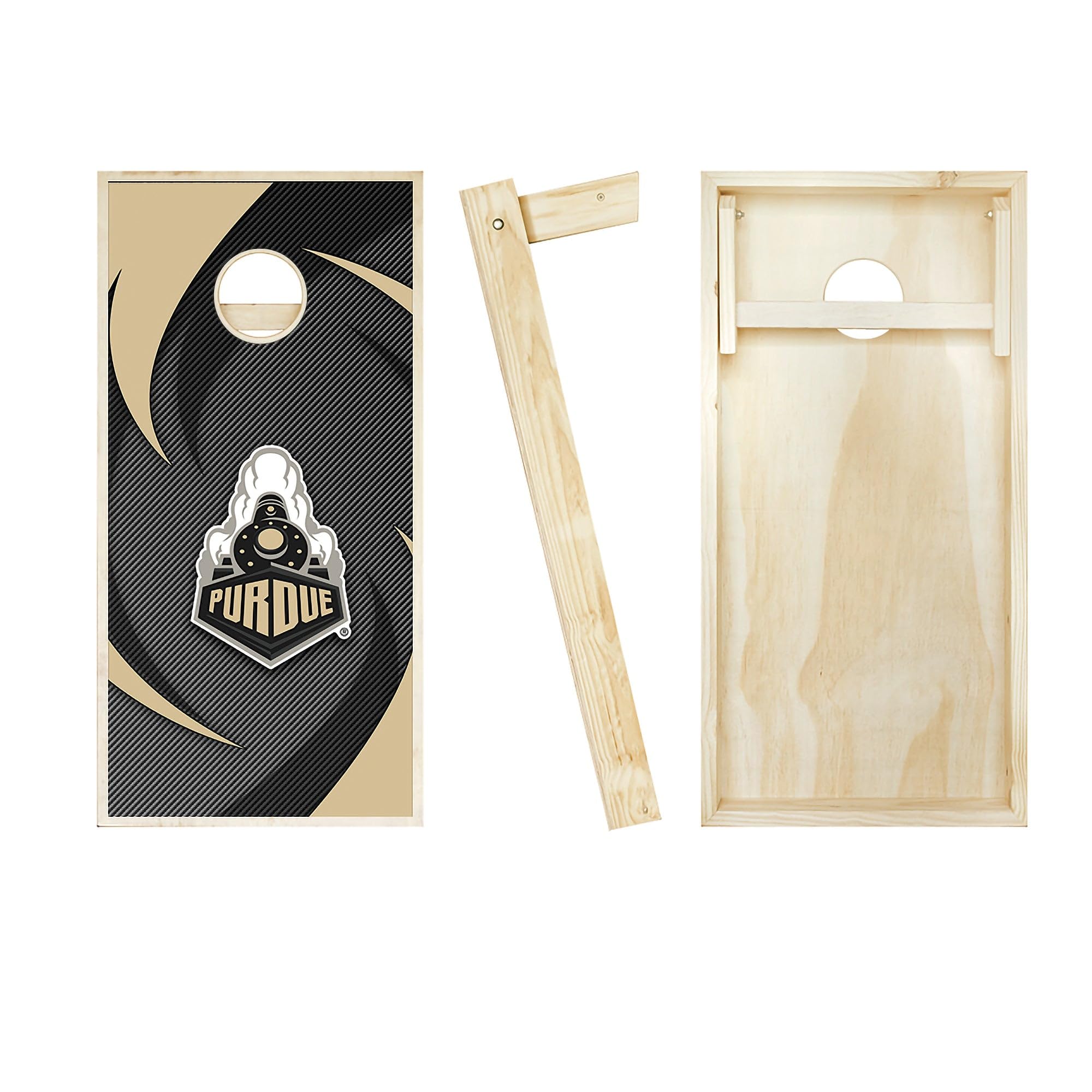 Skip's Garage Purdue Themed Swoosh Cornhole Set - NO Accessories