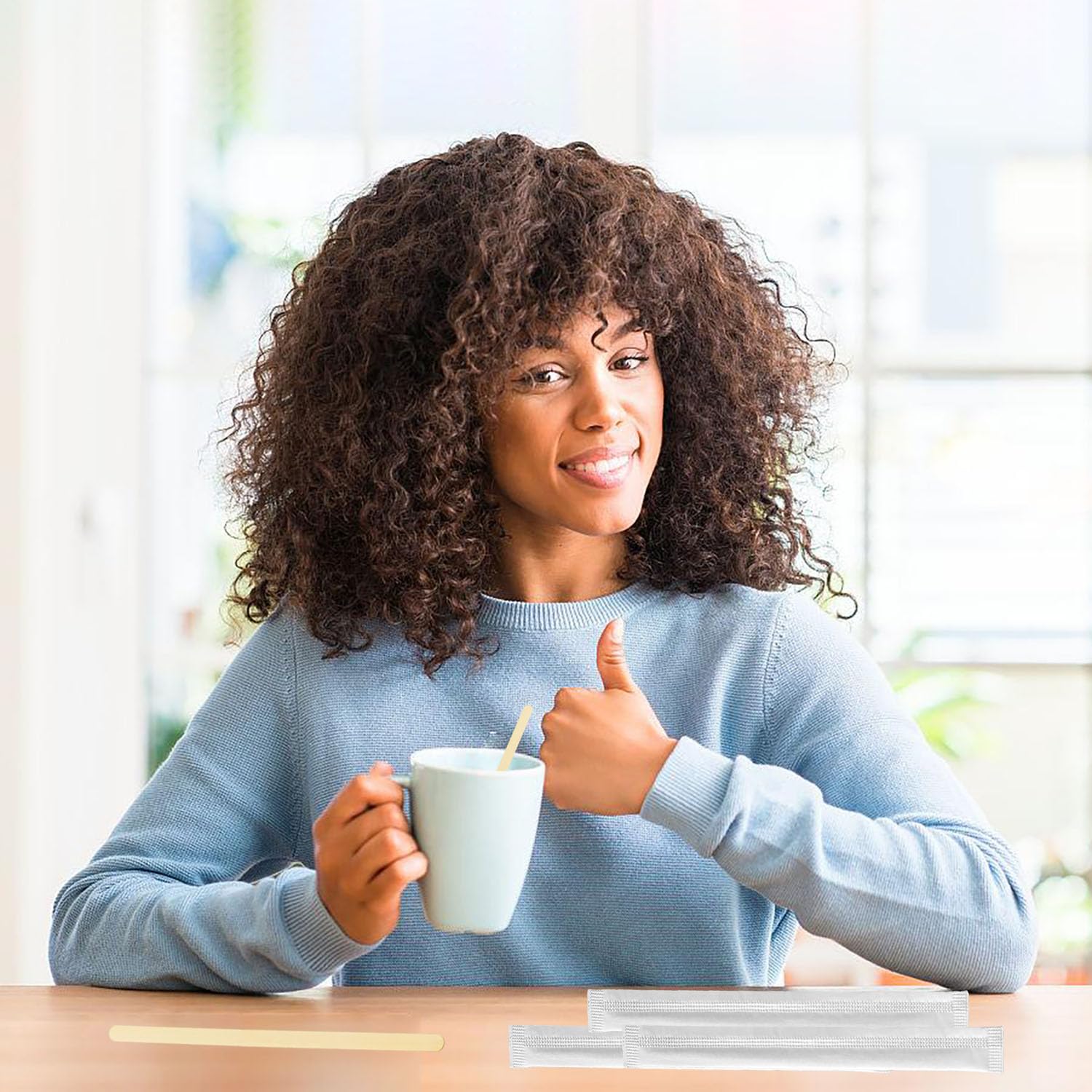 100 Bastoncini per caffè in Legno, 114 mm Compostabili Bastoncini da caffè USA e Getta Agitatori di caffè Palettine in Legno caffè, per Mescolare caffè e Bevande