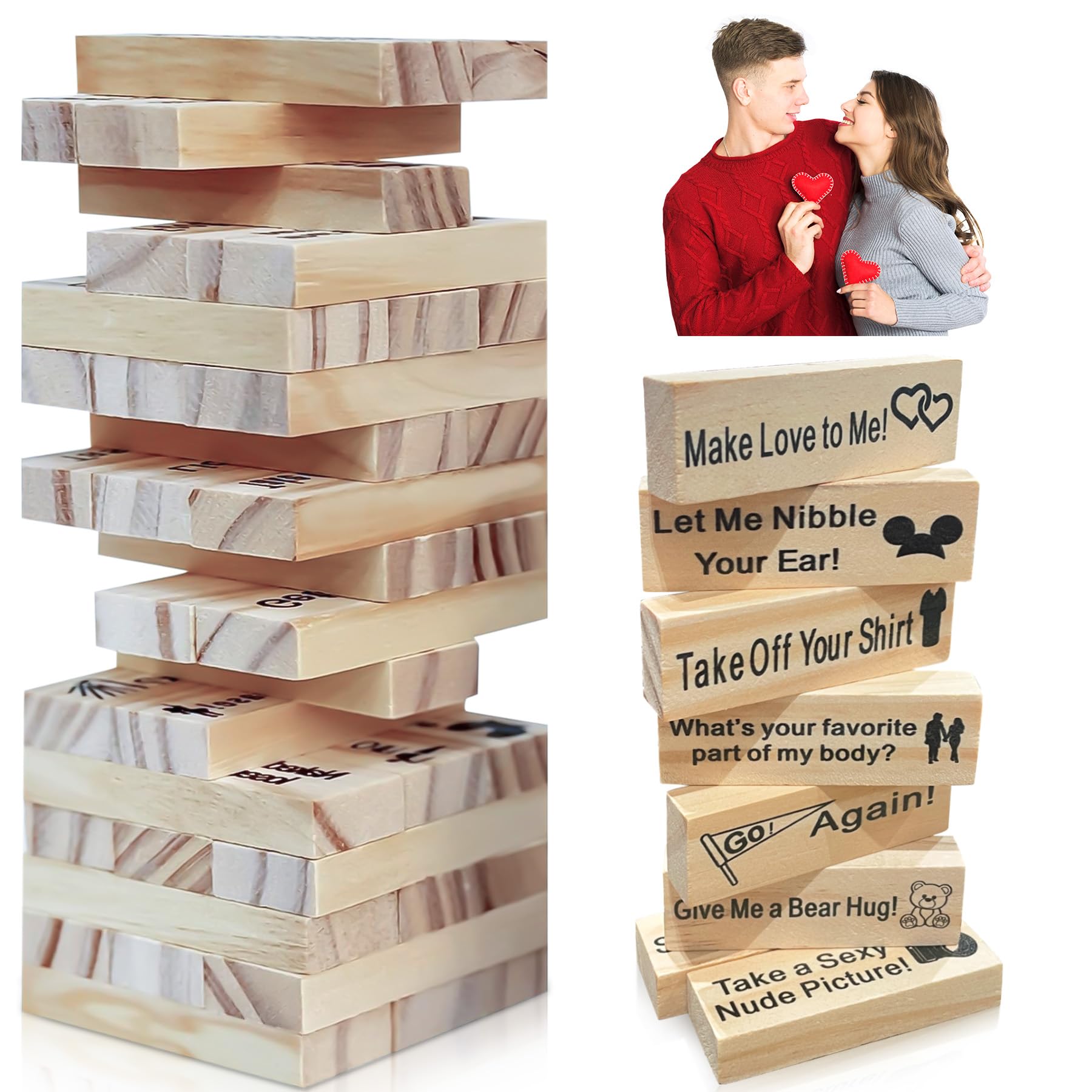 Lust Tower – Gioco Di Torri Per Coppie Con 48 Blocchi, Sfide Piccanti Per Serate Divertenti