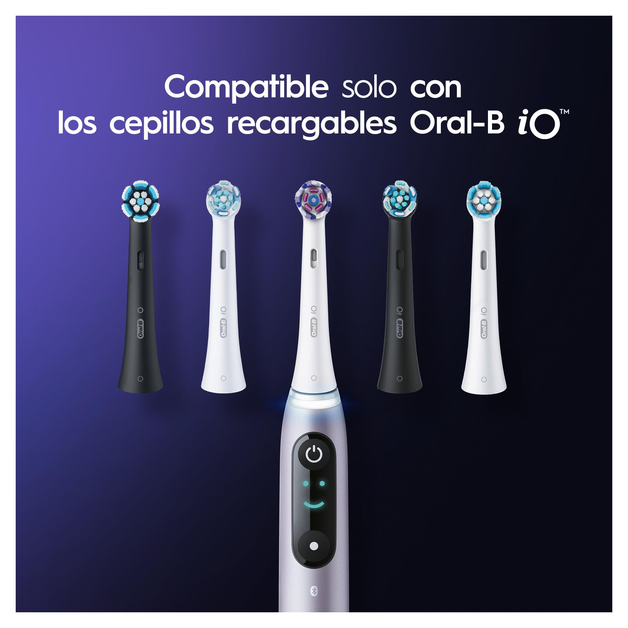 Oral-B iO Radiant White Recambios para Cepillo de Dientes Eléctrico, Blanco, 4 Unidad (Paquete de 1)