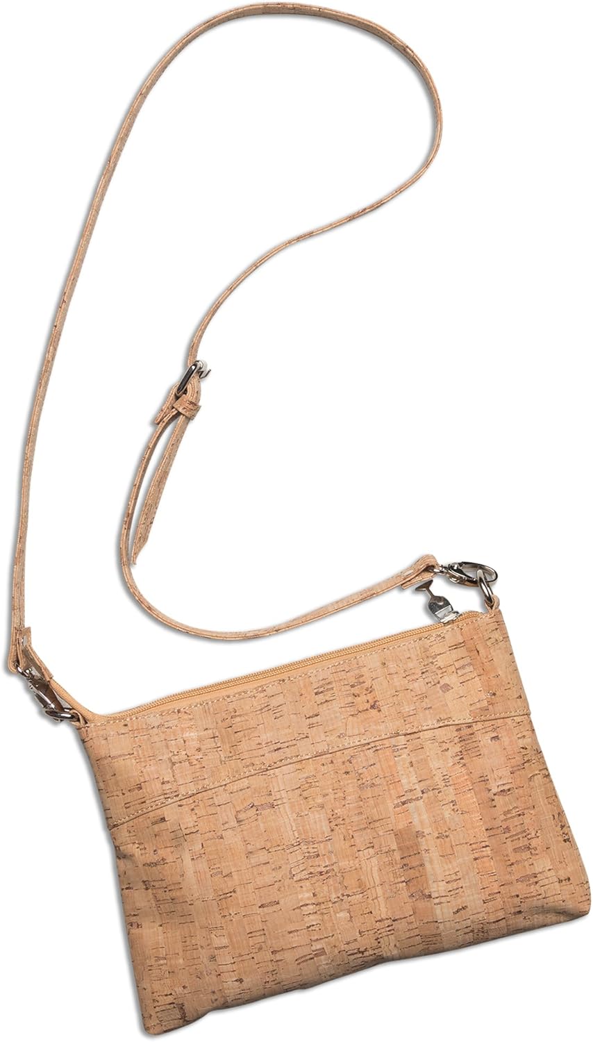 Cork Eco-friendly Cross Body Women Clutch Shoulder Hand Bags, Gold, Size Large