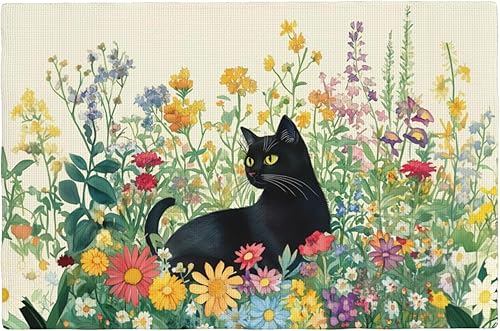 Miniatura 7 de Juego de 4 manteles individuales de vinilo para comedor, lavables, impermeables, juego de 4 manteles individuales negros para mesa de comedor,