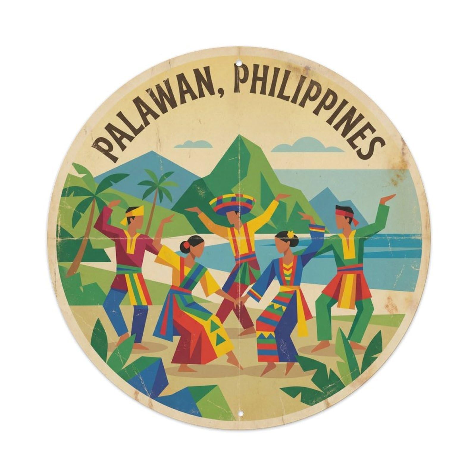 Philippines Palawan Tropical Beach Limestone Coast Metal Tin Sign