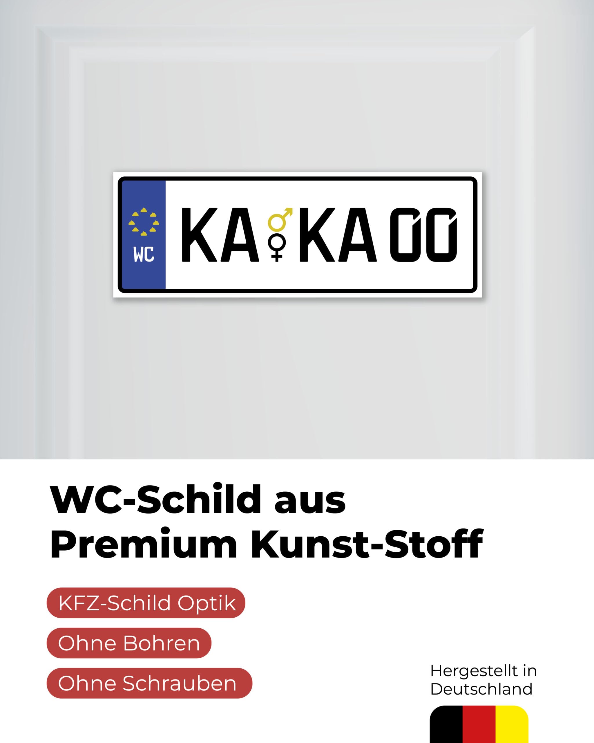 Toilet Sign, Toilet Sign "KAKA? Unisex, Number Plate - Image 2