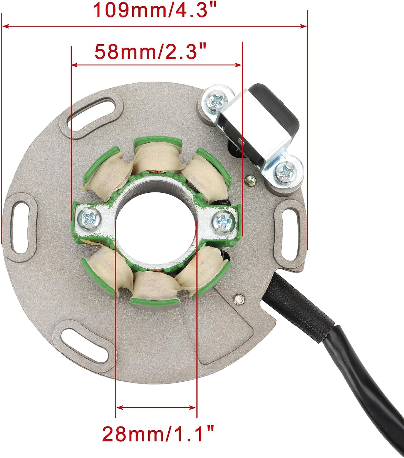 WOOSTAR 8 Coil 4 Wire Magneto Stator Replacement for 1986-1988 RM125 1986-1995 RM250 RM 125 250 OEM 32101-28C00 32101-01B30 32101-01B31