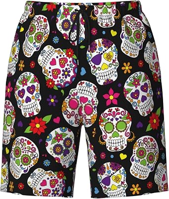 Mens Fashion Swim Trunks Funny Beach Shorts Cool Quick Dry Board Pants with Mesh Pockets for Summer Party