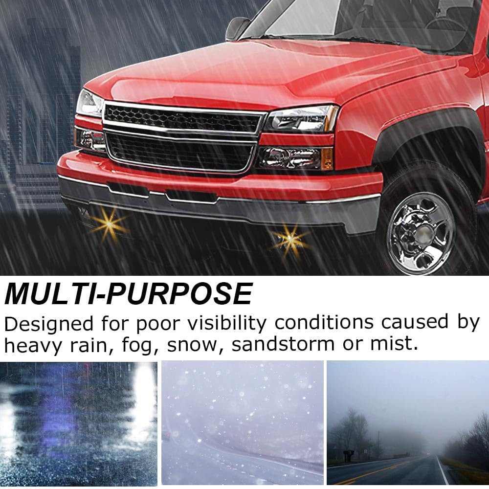 ALLGOOD Fog Lights w/Bulbs, Compatible with GMC Yukon 2001-2006,Do not Fit Denali Models,Clear Lens Front Bumper Driving Fog Lights Lamps W/o Wring Harness 1Pair