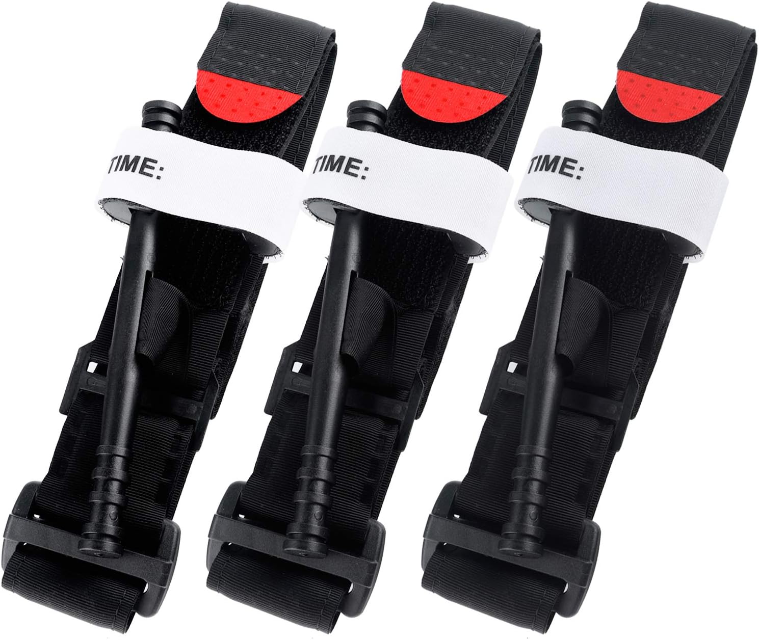 Combat Tourniquet, 3 Pack - The Fastest, Safest, Most Effective Combat Hemostatic Control Single-Handed Application for Military Tactical First Aid Medical Battle Tourniquets