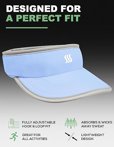 Miniatura 3 de SAAKA Visera deportiva para mujer. Suave, elástica, ligera y ajustable. Correr, tenis, golf y deportes.