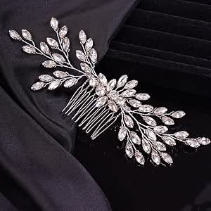 Teyglen Peineta Para El Pelo De Boda Con Diamantes De Imitación