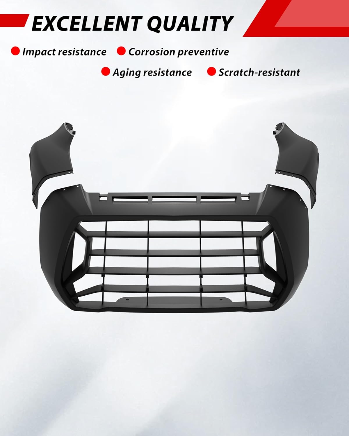 Front Fascia Kit for Can Am Ryker, Combination Front Fascia Black Bumper Guard for Can-Am Ryker 600 900 Sport & Ryker Rally Edition All Models Accessories, Replace #705010722