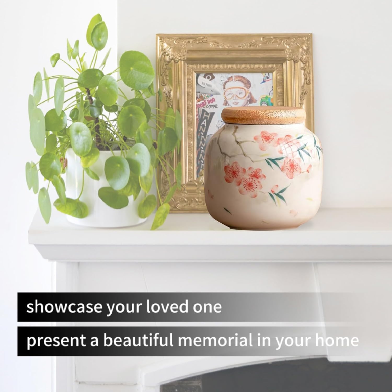 Small urn Ashes Keepsake - Flowers Ceramic urn for Humans, Funeral Memorial 3 inches urns for Adults, Child, Pets, Hold 10 Cubic inches -Qnty 1 - Image 5