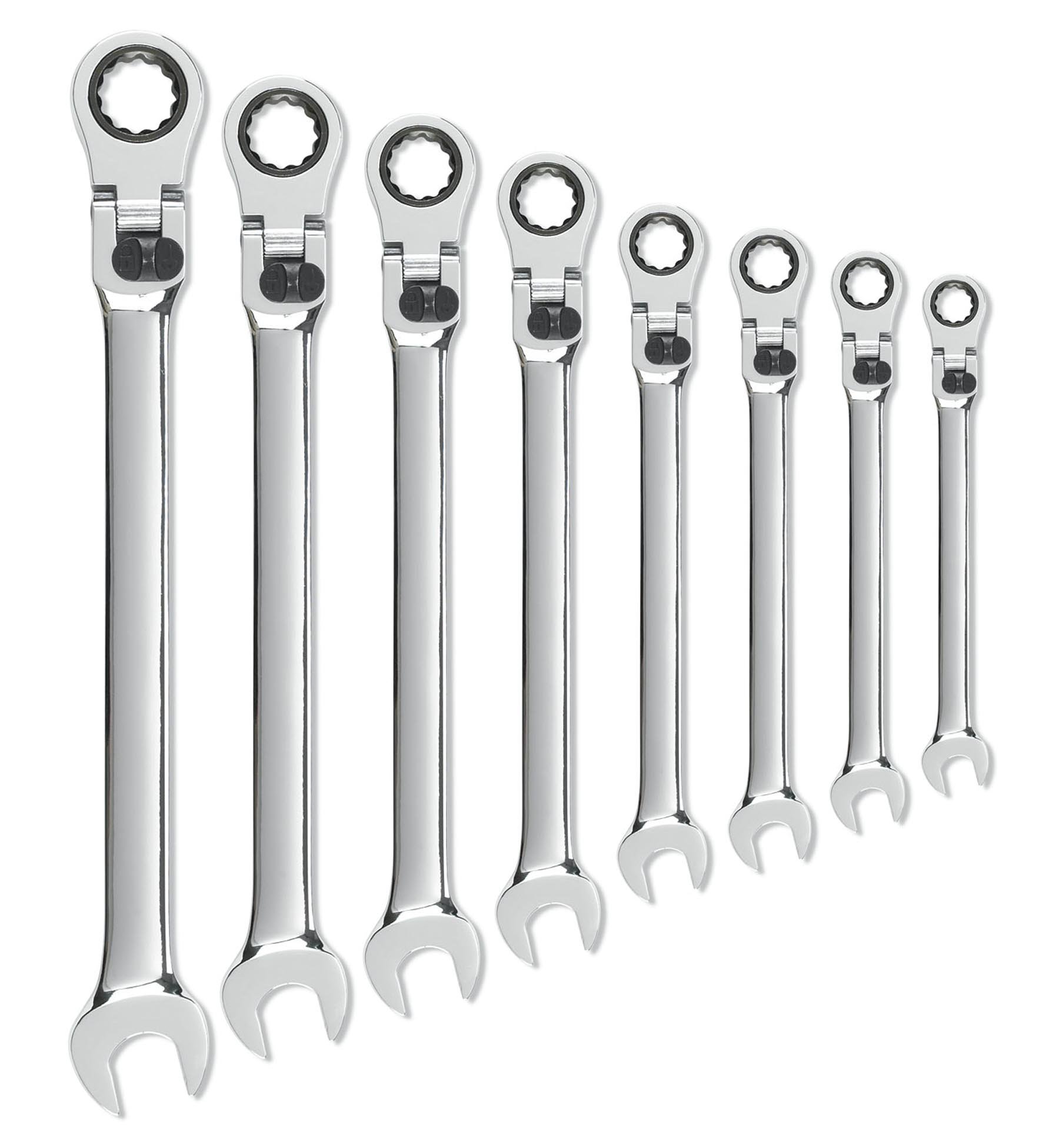 GearWrench 8 Pc. 12 Pt. XL Locking Flex Head Ratcheting Combination Wrench Set, SAE - 85798, Silver - Image 3