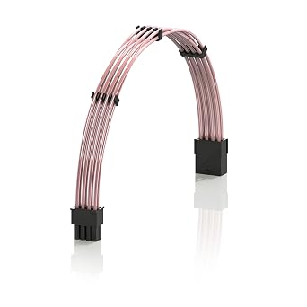 LINKUP 8-Pin PSU-GPU Power Extension Cable | 30cm, Pink