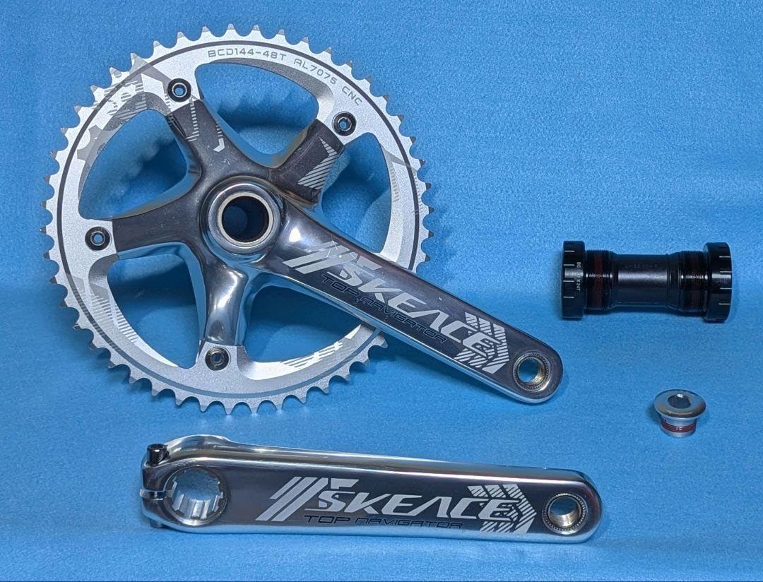 SKEACE ピスト用クランクセット 165mm 48T BB付属 シルバー SKEACE ピスト用クランクセット 165mm 48T BB付属 シルバー