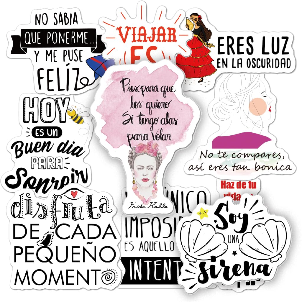 300pcs Spanish Inspirational Stickers for Teachers and Student | Motivational Decal | Positive Quote for Journaling Scrapbook,Vision Board