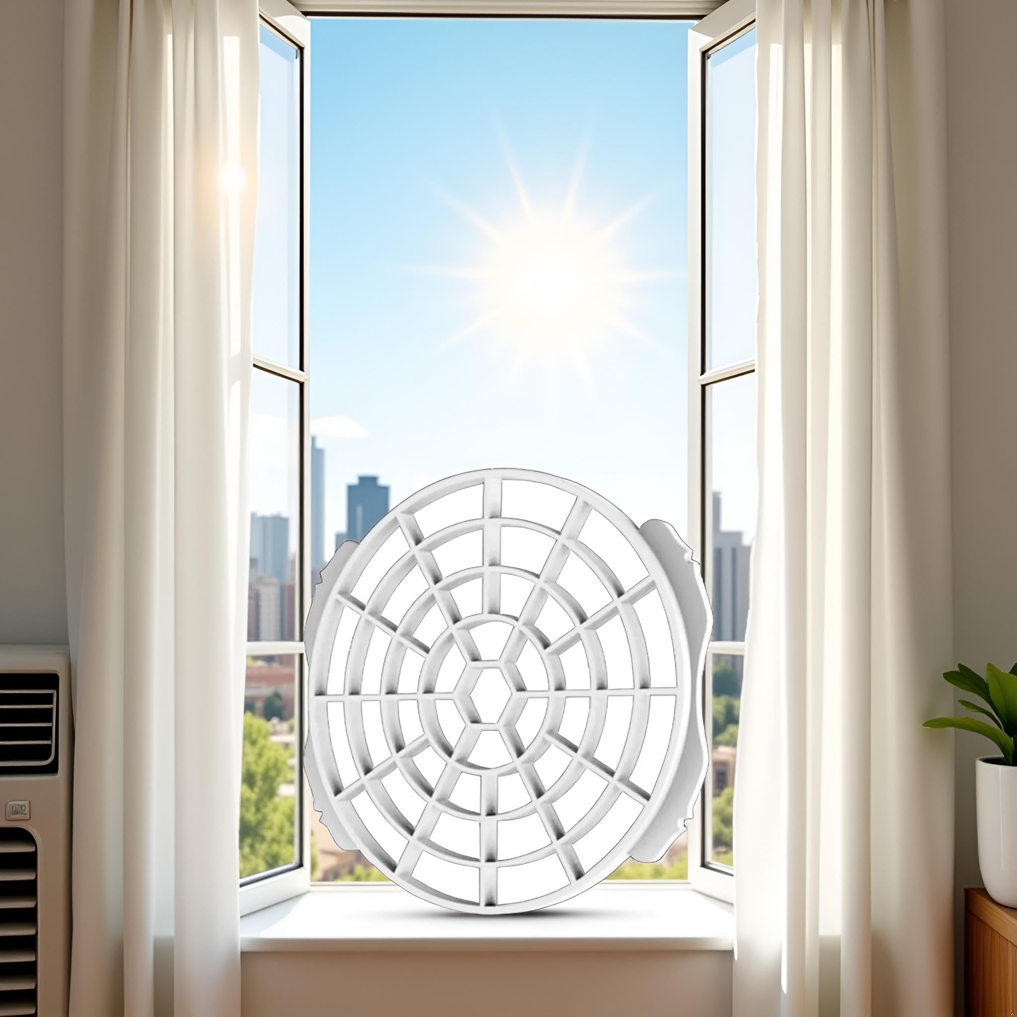 Pantalla de filtro de adaptador de ventana para aire acondicionado portátil, 5.906 in, color blanco 2