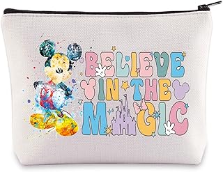 BWWKTOP Cartoon Mouse Cosmetic Makeup Bag Mouse Movie Gifts Believe In The Magic Mouse Makeup Zipper Pouch Bag Fairy Tales Merchandise, Believe In Magic, Bag