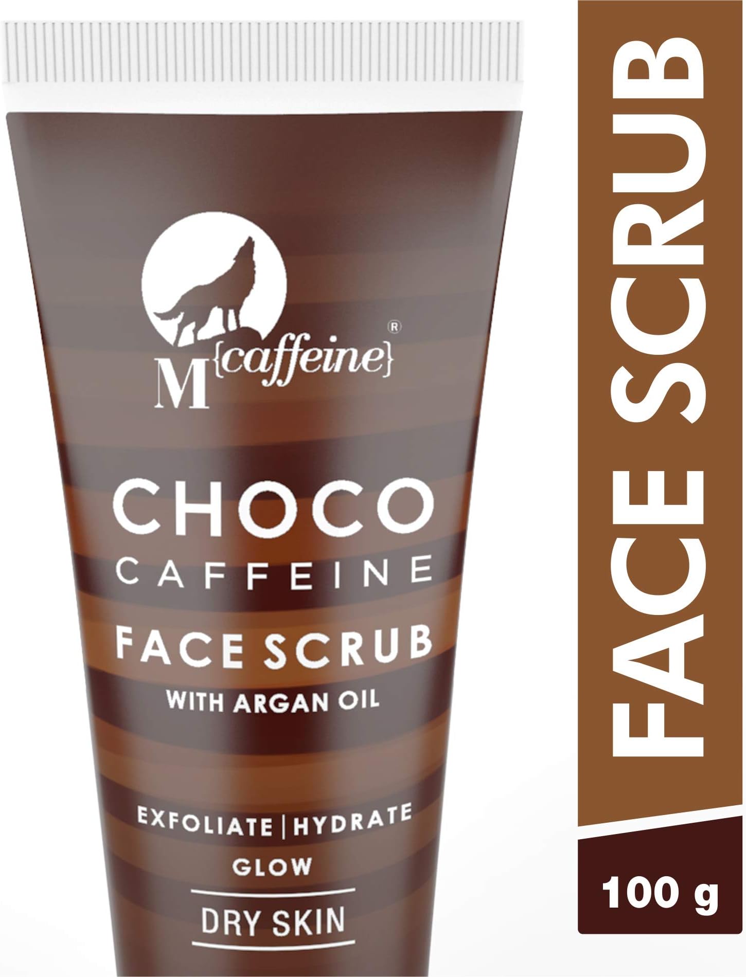 MCaffeine Choco Caffeine Exfoliating Face Scrub, 100 g | Argan Oil | Hydrating | Dry Skin | Paraben & SLS Free