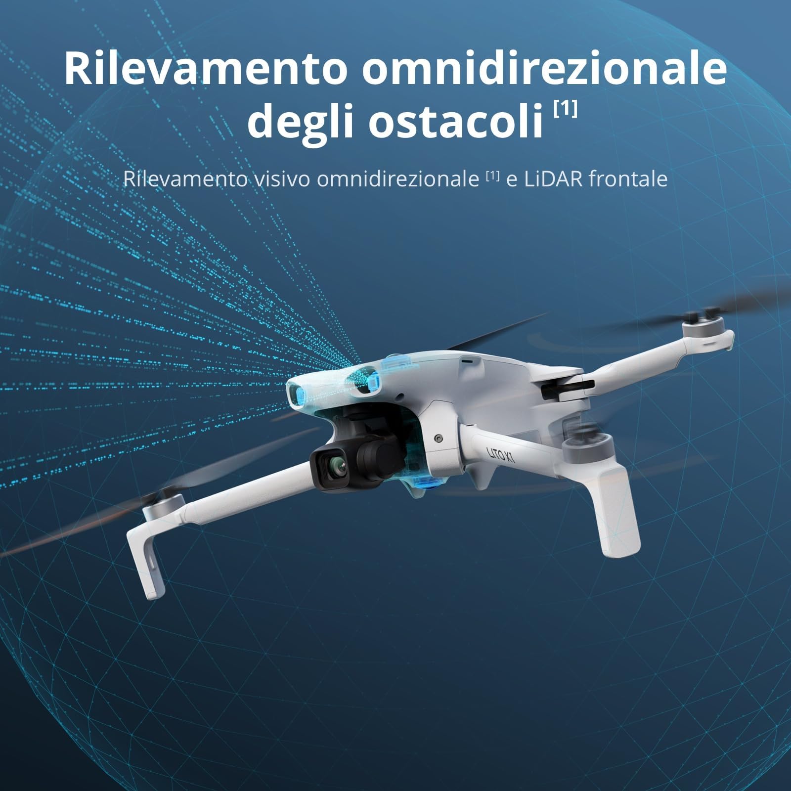 DJI Lito X1 Bundle, drone con fotocamera 4K adatto, rilevamento degli ostacoli, ActiveTrack, sensore da 1/1,3 pollici, trasmissione video a 15 km, C0 (Custodia Protettiva)