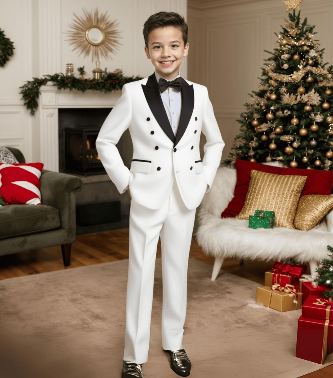 Boys Suit 2 Pieces Kids Tuxedo Homecoming Jacket Blazer Pants Suit Set Wedding Ring Bearer Formal Wedding Prom Outfits