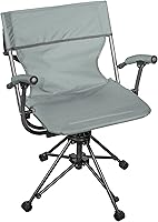 Zenithen 360° Swivel Folding Lawn Chair with Armrests - Portable Indoor/Outdoor Smoke Grey
