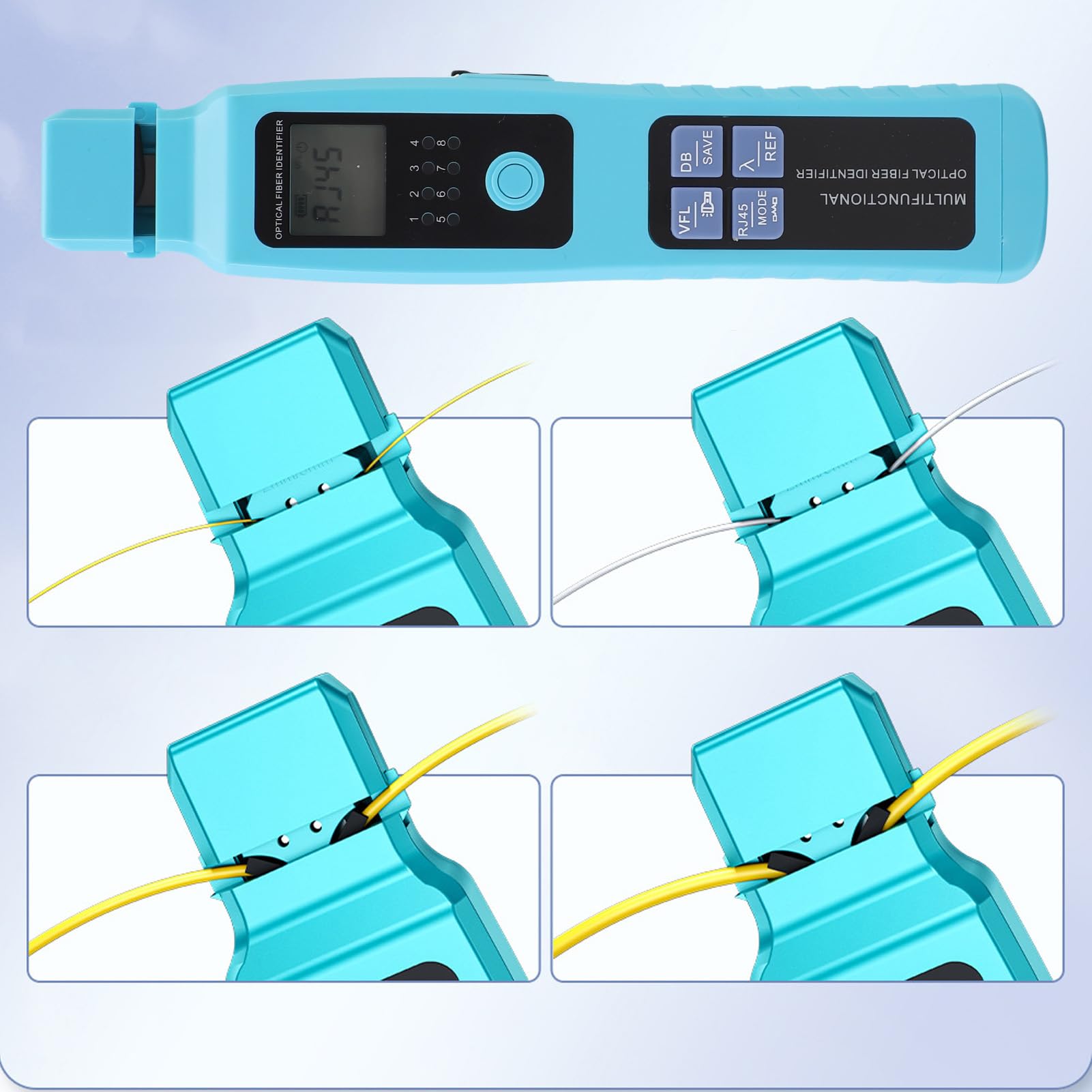 Optical Fiber Identifier, 850-1650nm Handheld Glasfasertester Netzwerktester Kabeltester, Wellenlänge 850–1650 nm, FTTH-Tester Leitungsfinder für Glasfaseridentifizierung