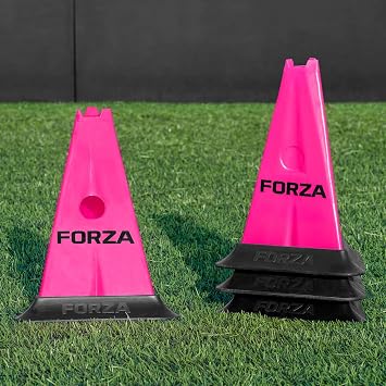 FORZA Pro 12in Tri Marker Cones - Set of 4 or 8 with Optional Rubber Bases for Pro-Grade Training