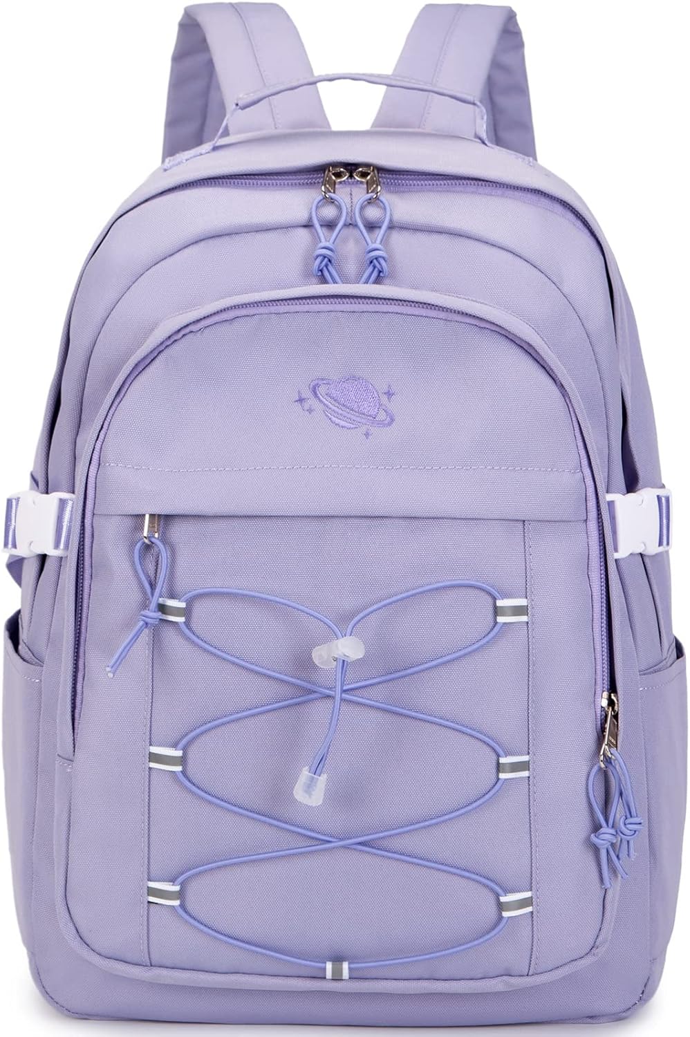 MIRLEWAIY Children School Bag Laptop Backpack Teen Girl School Backpack Women Bookbag Student Daypack with Planet embroidery, Taro purple