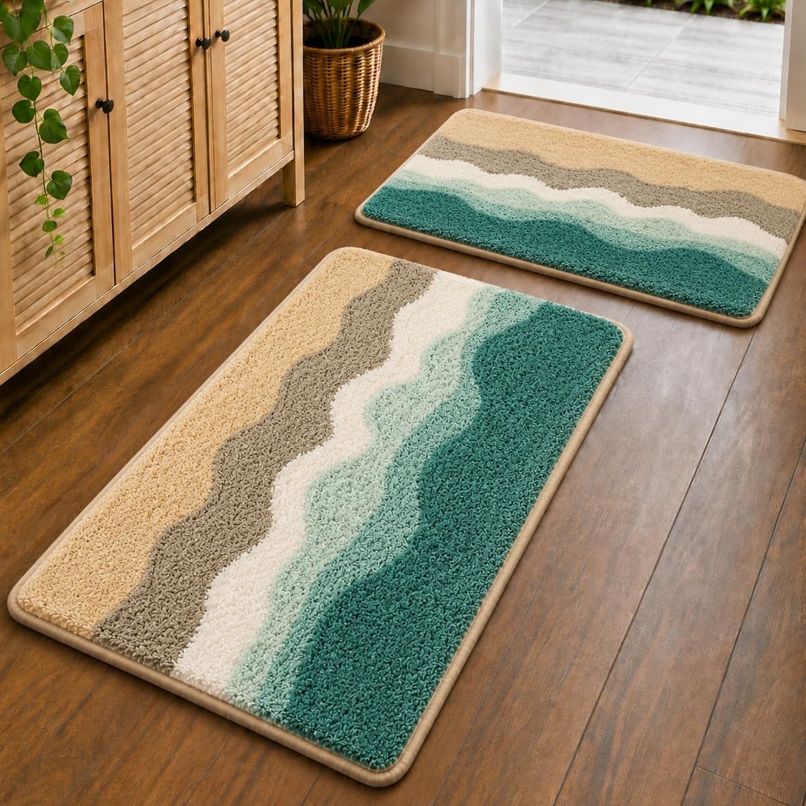Soft Microfiber Bath Mat - Roseate Wave -6 Soft Microfiber Bath Mat - Roseate Wave -6