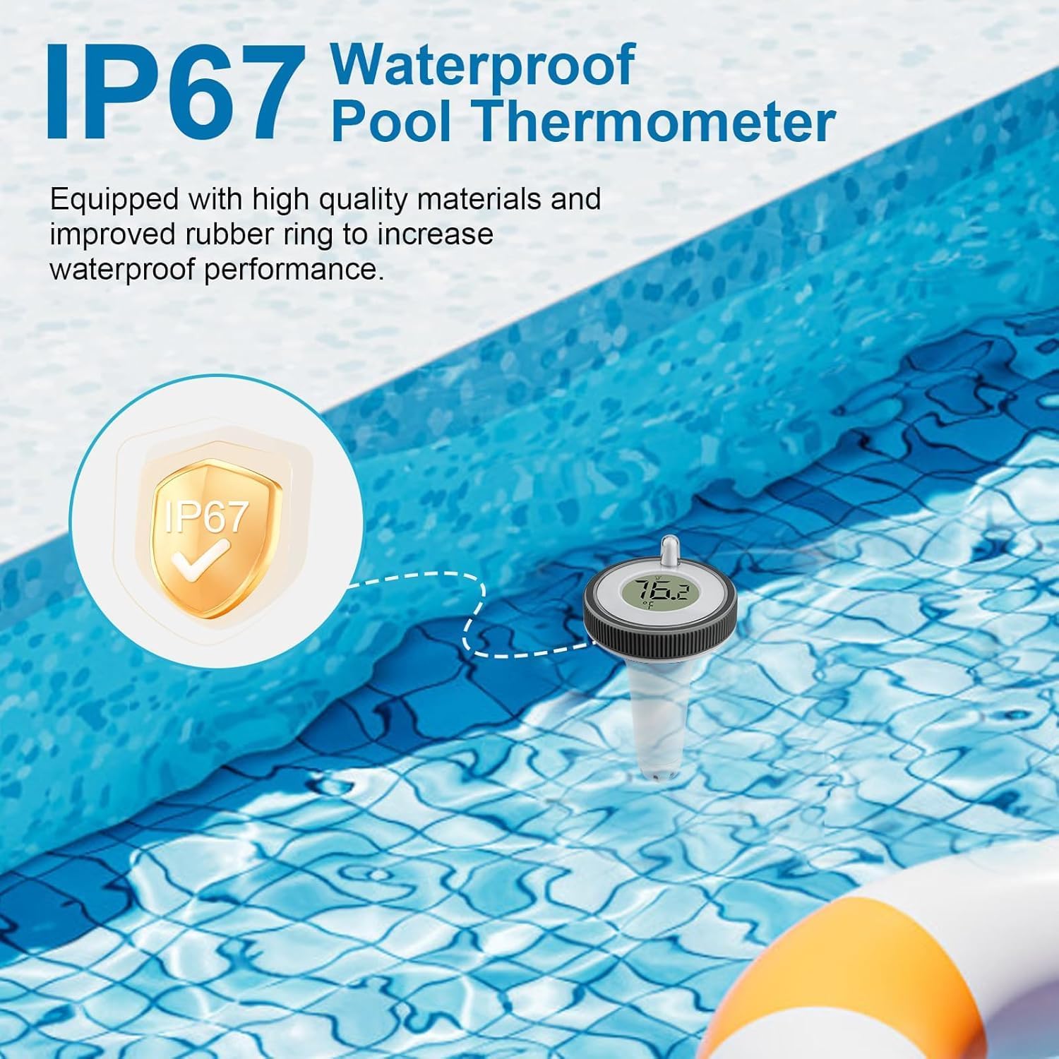 Thermomètre Intérieur et Extérieur Flottant Sans Fil Pour Piscine - Jauge Numérique Avec écran LCD Pour Bassin de Spa Intérieur et Extérieur