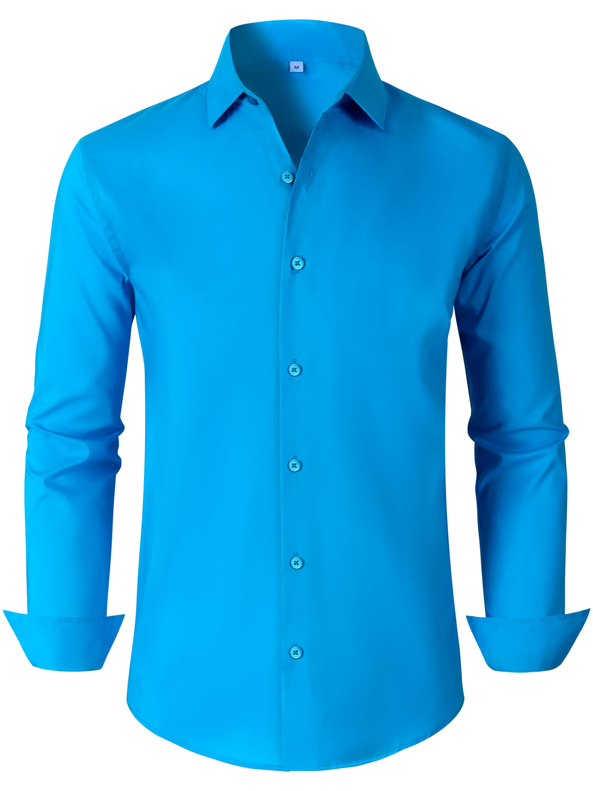 BBIBBI Mens Dress Shirts for Men Long Sleeve Wrinkle Free Button Down Shirt Formal Business Casual Shirts