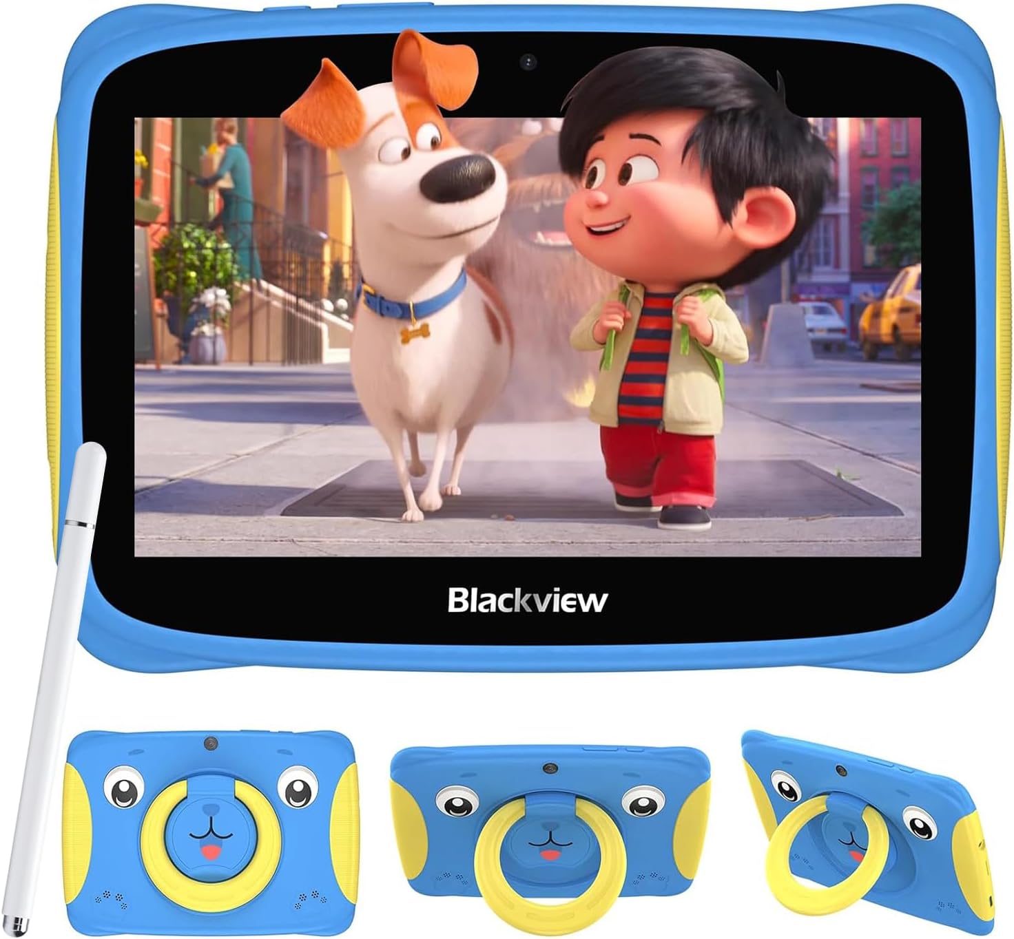 Blackview Kids Tablet Tab3Kids 7 Inch Android 13 Tablet for Kids, 4GB+32GB/TF 1TB, Parental Control, iKids APP Pre-Installed, Reading Mode,Childrens Tablets with Kid-Proof Case-Blue