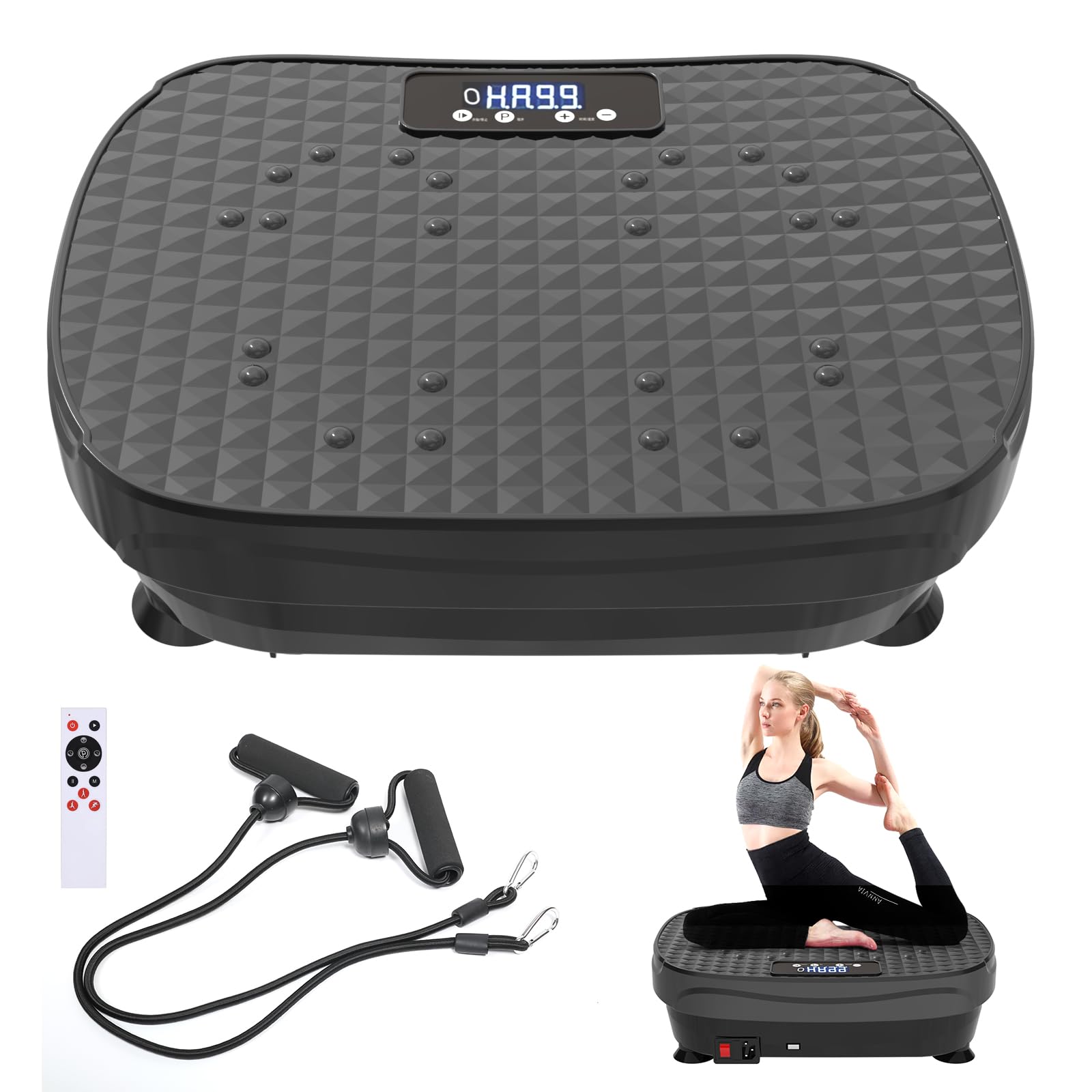 Vibration Plate Exercise Machine with 200 Adjustable speeds and 8 Scientific auto Modes Compact Foldable Design and Ultra-Quiet