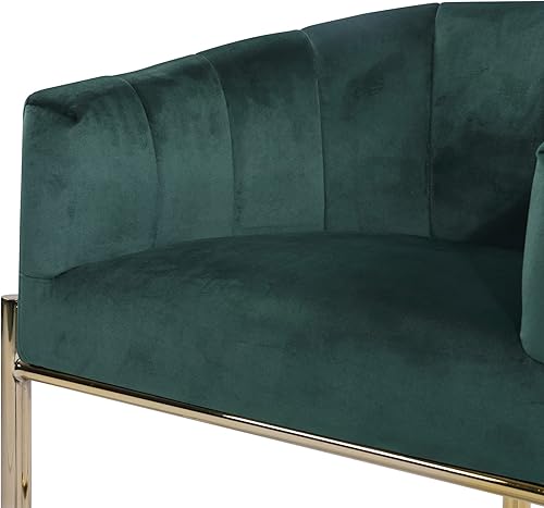 Miniatura 4 de Iconic Home Cyrene - Taburete para mostrador, tapizado de terciopelo, diseño de carcasa de brazo de refugio, 3 patas, tono dorado, base de metal